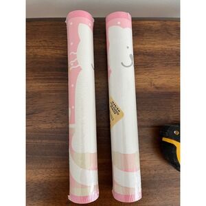 Waverly‎ Non-Pasted Wallpaper Border Pink and white with cat gingham Vtg decor